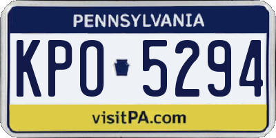 PA license plate KPO5294