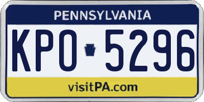 PA license plate KPO5296