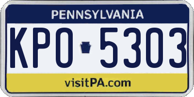 PA license plate KPO5303