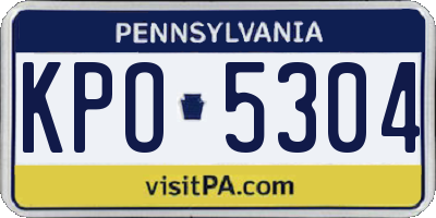 PA license plate KPO5304