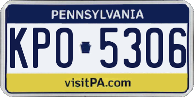 PA license plate KPO5306