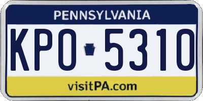 PA license plate KPO5310