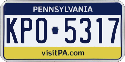 PA license plate KPO5317