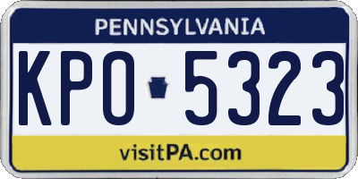 PA license plate KPO5323