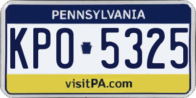 PA license plate KPO5325