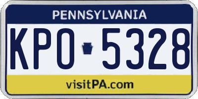 PA license plate KPO5328