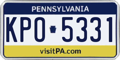 PA license plate KPO5331