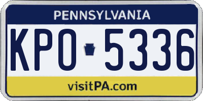 PA license plate KPO5336