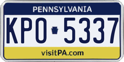 PA license plate KPO5337