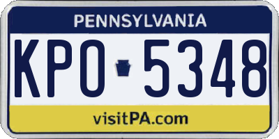 PA license plate KPO5348
