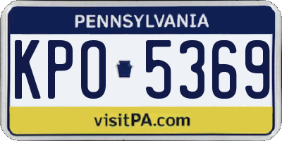 PA license plate KPO5369