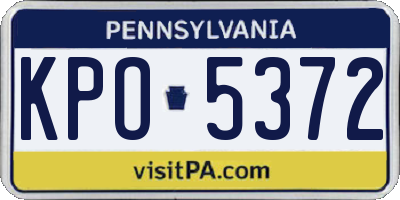 PA license plate KPO5372