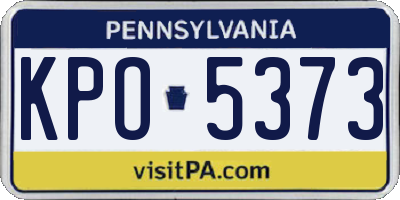 PA license plate KPO5373