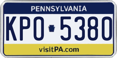PA license plate KPO5380