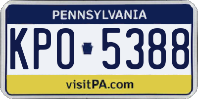 PA license plate KPO5388