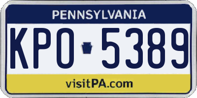 PA license plate KPO5389