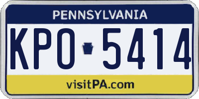 PA license plate KPO5414