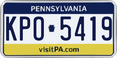 PA license plate KPO5419