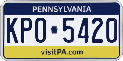 PA license plate KPO5420