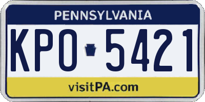 PA license plate KPO5421