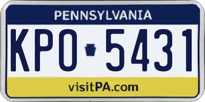 PA license plate KPO5431