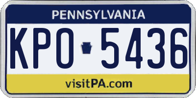 PA license plate KPO5436