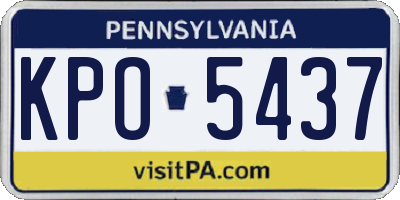PA license plate KPO5437