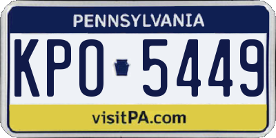 PA license plate KPO5449