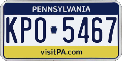 PA license plate KPO5467