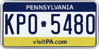 PA license plate KPO5480