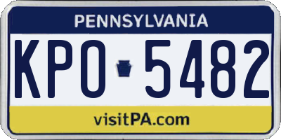 PA license plate KPO5482