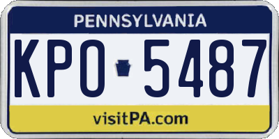PA license plate KPO5487
