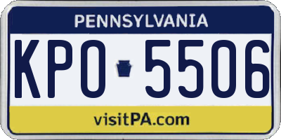 PA license plate KPO5506