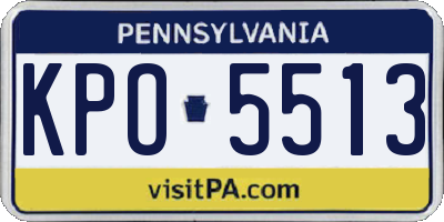 PA license plate KPO5513
