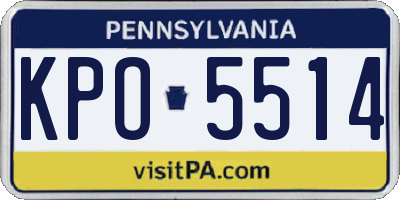 PA license plate KPO5514
