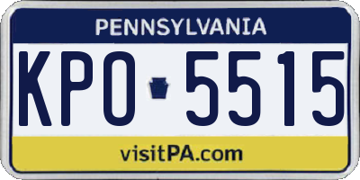 PA license plate KPO5515
