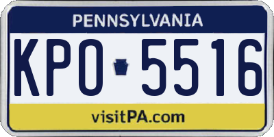 PA license plate KPO5516