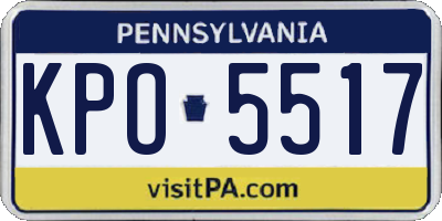 PA license plate KPO5517