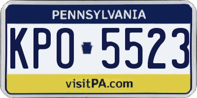 PA license plate KPO5523