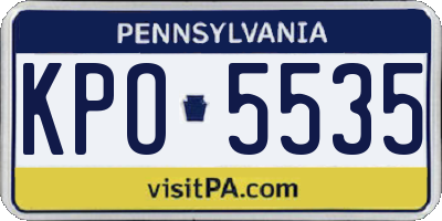 PA license plate KPO5535