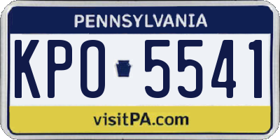 PA license plate KPO5541