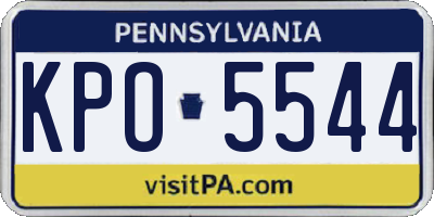 PA license plate KPO5544