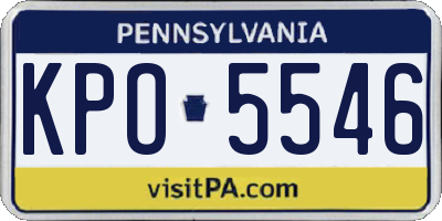 PA license plate KPO5546