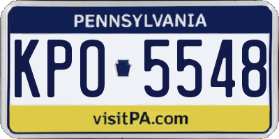 PA license plate KPO5548