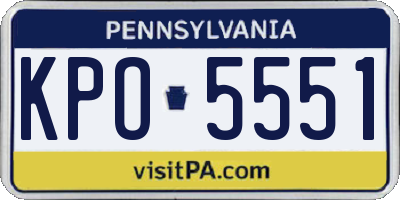 PA license plate KPO5551