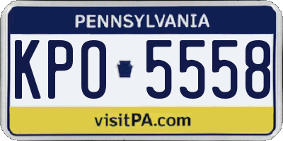 PA license plate KPO5558