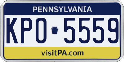 PA license plate KPO5559