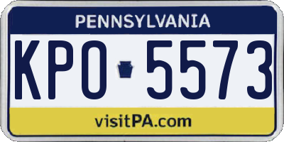 PA license plate KPO5573