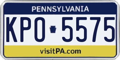 PA license plate KPO5575