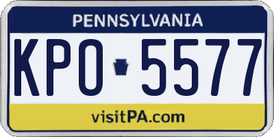 PA license plate KPO5577